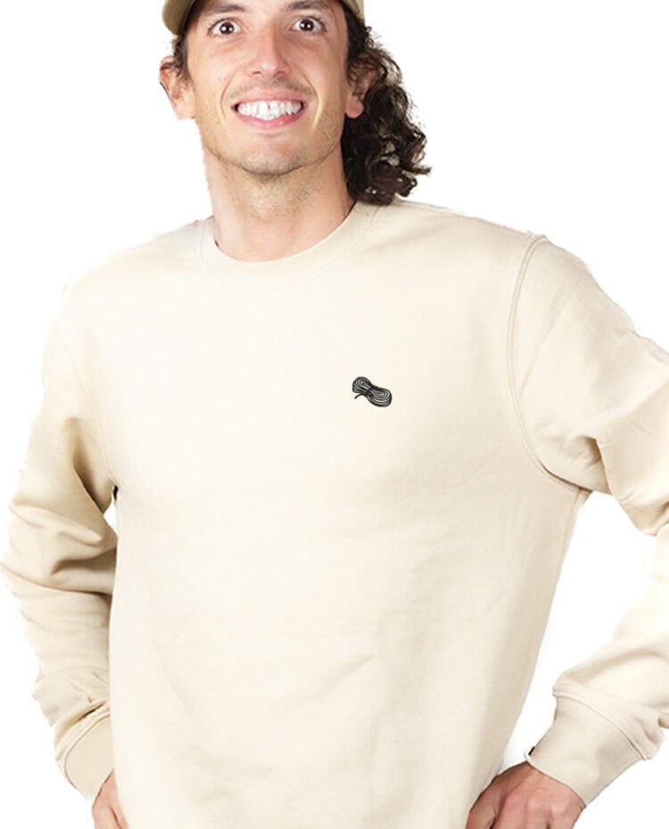 corde escalade picto Sweatshirt Pull Homme Naturel PUHNAT328