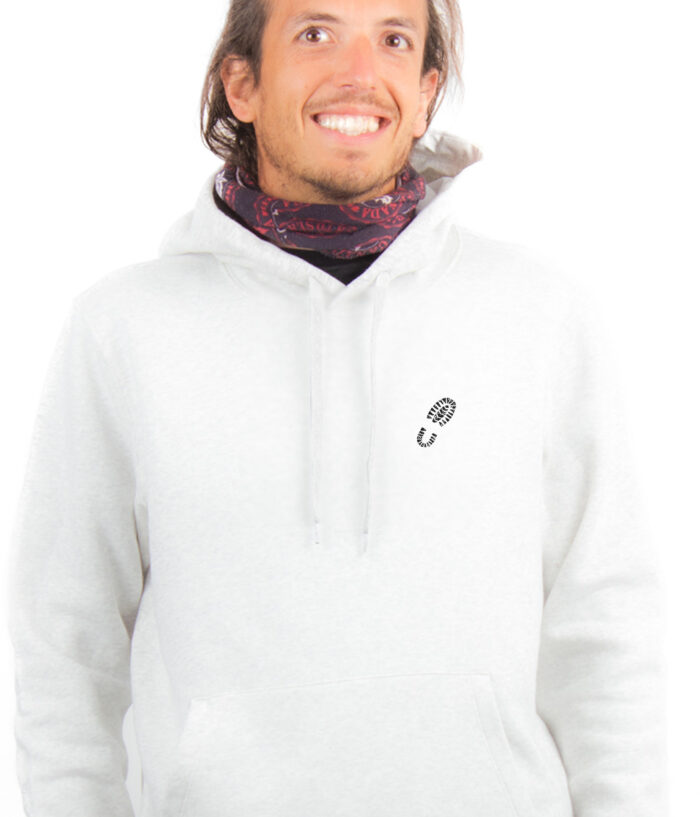 marche randonnee picto Hoodie Sweat capuche Homme Blanc SWHBLA335