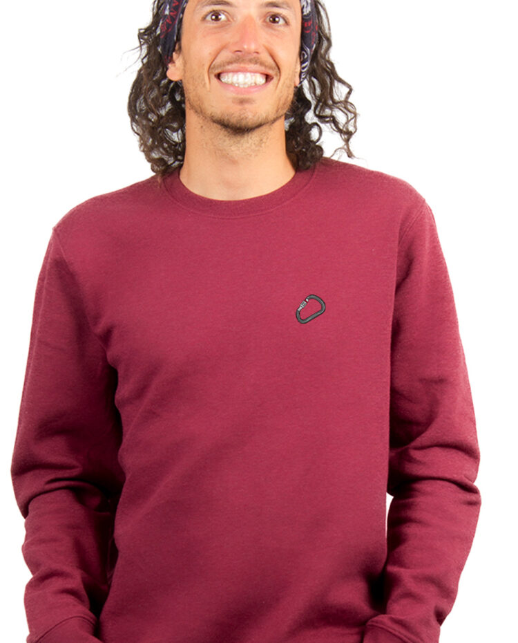 mousqueton picto Sweatshirt Pull Homme Bordeau PUHBOR329