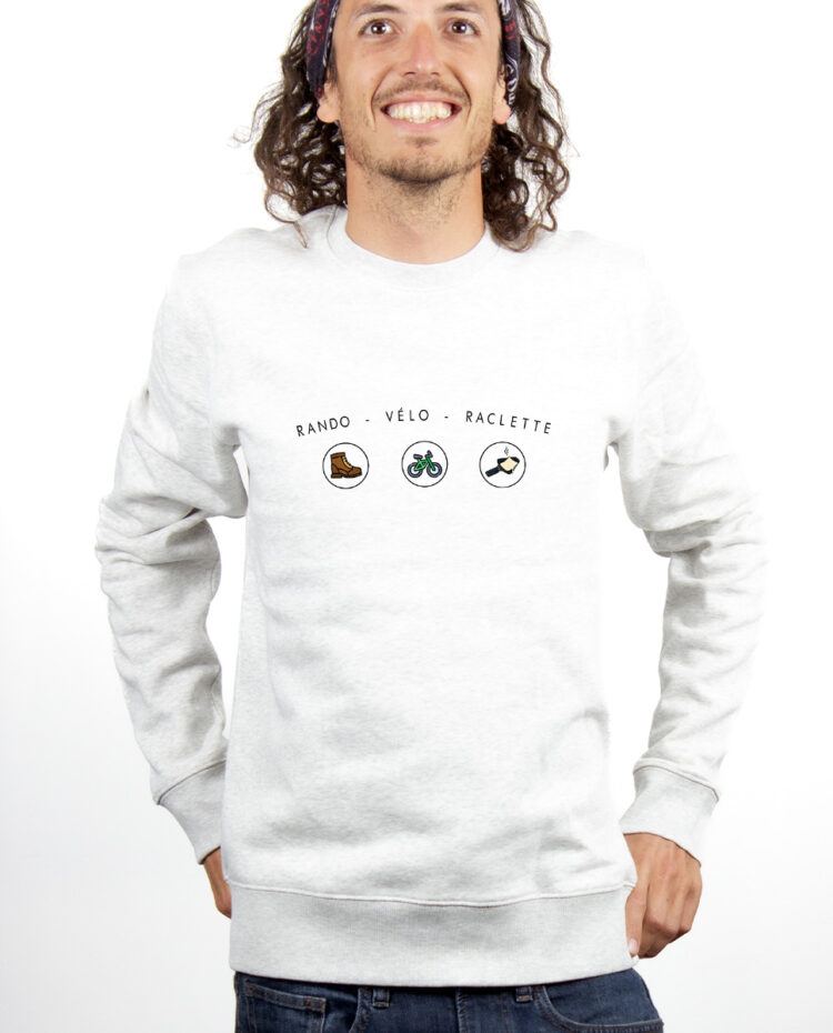 rando velo raclette Sweatshirt Pull Homme Blanc PUHBLA289