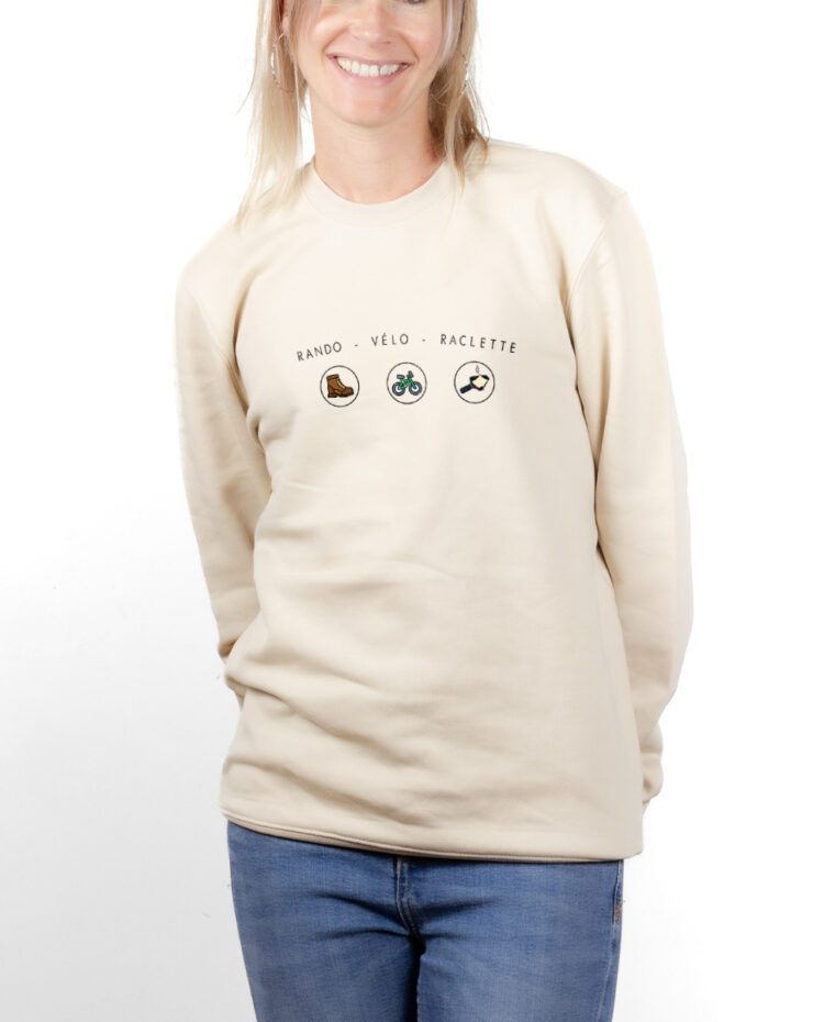 rando velo raclette Sweatshirt pull Femme Naturel PUFNAT289