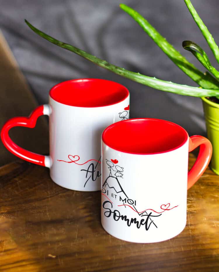 Tasse Coeur toi et moi au sommet MUG344